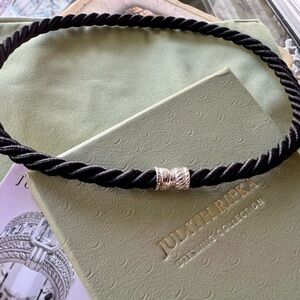 Judith Ripka Black Silk Cord With Magnetic Closure NEW